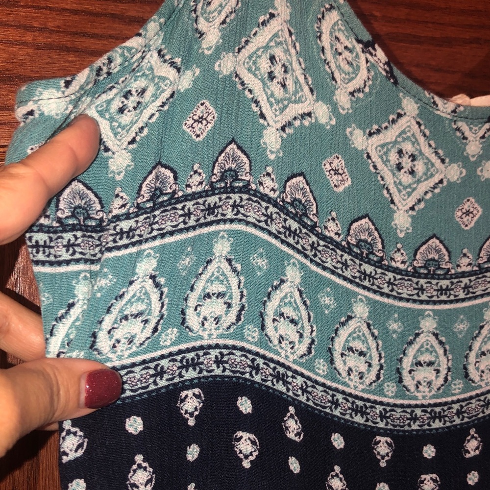 Pink Republic Patterned Maxi Dress in Teal and Navy - Picture 8 of 9